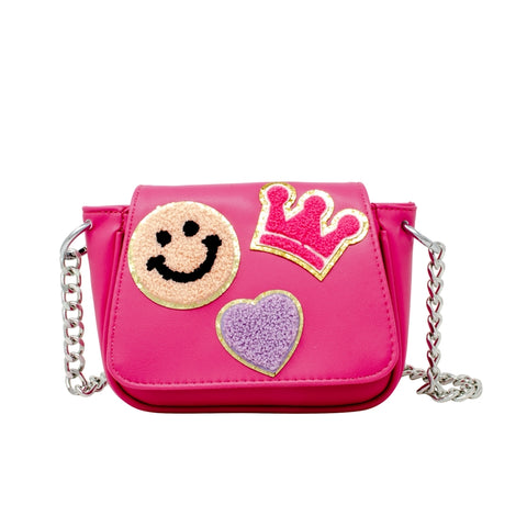 Zomi Gems Girls Crossbody Patch Handbag Hot Pink