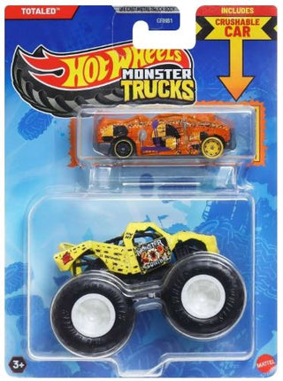 Mattel, Mattel Hot Wheels Monster Truck 1:64 with Crushable Car - Basically Bows & Bowties