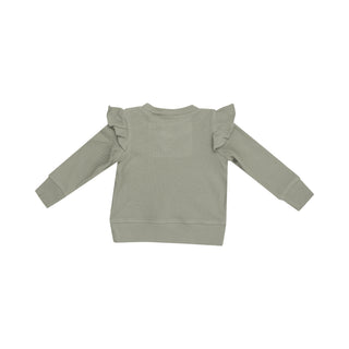 Angel Dear Ruffle Shoulder Waffle Shirt w/Flare Pant Set - Ribbed Baby Sunflowers