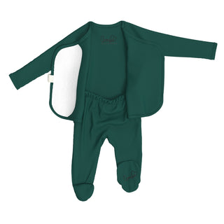 Bonsie Footie - Ever Babe
Green baby outfit with long sleeves and footed pants on a white background