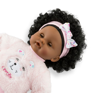 Corolle 12" Doll - Bébé Calin - Caroline
Doll with curly hair wearing a pink headband and outfit on a white background