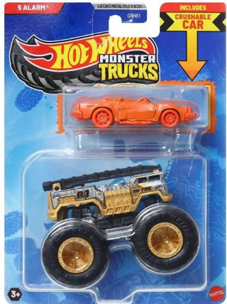 Mattel, Mattel Hot Wheels Monster Truck 1:64 with Crushable Car - Basically Bows & Bowties