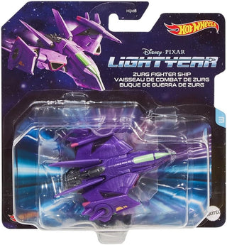 Disney Pixar Lightyear Mattel Hot Wheels Lightyear Diecast Vehicle Hot Wheels Zurg Fighter Ship toy in packaging with Disney Pixar Lightyear branding.
