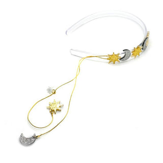 Lilies & Roses Charm Headband - Moon + Star, Lilies & Roses, Acrylic Headband, Acryliic, Boo Basket, cf-type-headband, cf-vendor-lilies-&-roses, Halloween, Halloween Headband, Lilie & Roses,