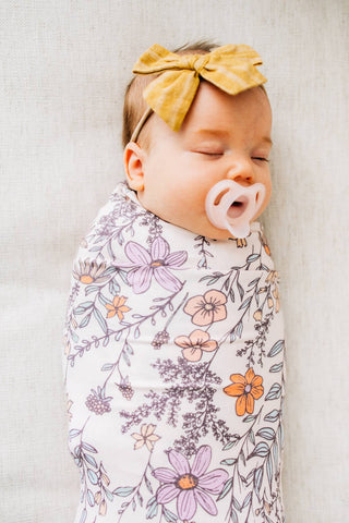 Copper Pearl Flora Knit Swaddle Blanket