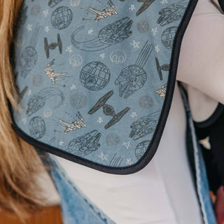 Copper Pearl Star Wars Tatooine™ Burp Cloth Set
Car seat cover with Star Wars-themed design on a blue background