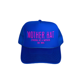 Mother Hat - Embroidered Trucker Hat - Royal Blue
