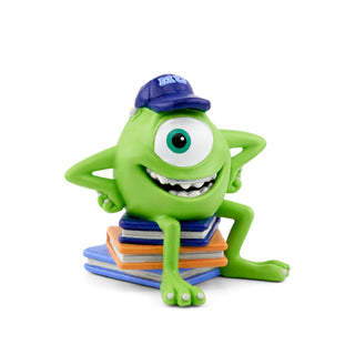 Tonies Character - Disney & Pixar: Monsters University
Green monster toy with one eye and a blue cap sitting on books on a white background