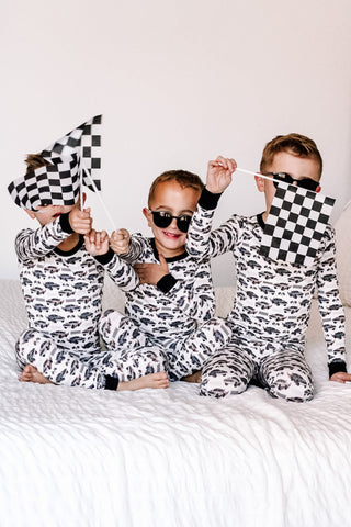 Dream Big Little Co, Dream Big Little Co Pit Crew L/S Dream Set - Basically Bows & Bowties