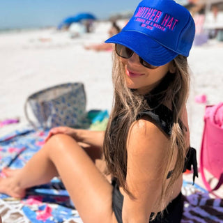Mother Hat - Embroidered Trucker Hat - Royal Blue