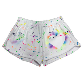 FBZ Neon Splatter Airbrush Heart Shorts