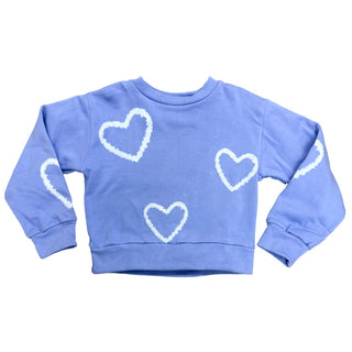 FBZ Periwinkle Heart Crop Sweatshirt