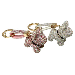 Rhinestone Bag Charm / Keychain - 3D Puppy