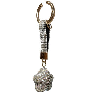 Clear and AB Rhinestone Bag Charm / Keychain - 3D Star Keychain with rhinestone embellishments on a white background