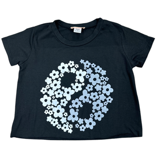 Tweenstyle Floral Yin Yang Black S/S Tee, Tweenstyle, Boxy Tee, cf-size-14, cf-size-6, cf-type-top, cf-vendor-tweenstyle, Tweenstyle, Tweenstyle Boxy Tee, Tweenstyle by Stoopher, Yin Yang, To