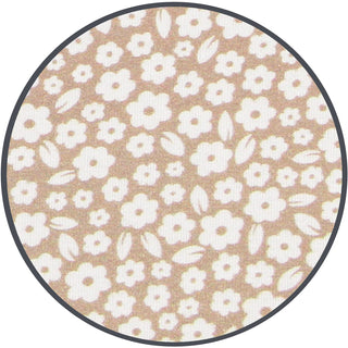 Lou Lou and Company Top and Bottoms - Laynie
Round rug with white floral pattern on a beige background