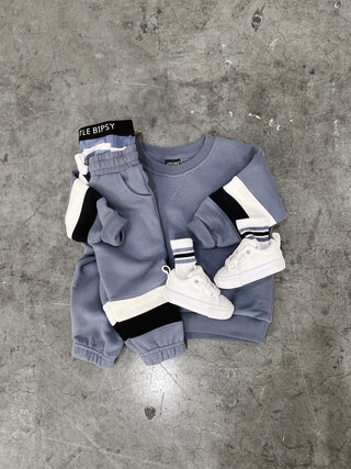 Little Bipsy Block Elevated Crewneck - Blue