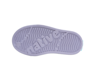 Native Jefferson Bio-Bling™ - Future Purple Bling / Shell White Purple shoe sole with 'native' branding on a white background
