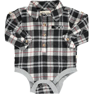Me & Henry Black / Red / White Jasper Woven Plaid Onesie, Me & Henry, Boys Clothing, Infant Boy Clothing, JAN23, jolly holiday sale, Me & Henry, Me & Henry Black / Red / White Jasper, Me & He