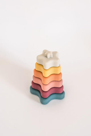 Three Hearts Stella Star Stackers - Muted, Three Hearts, Stacking Toy, Teether, Teething, Teething Toy, Three Hearts, Three Hearts Modern Teething Accessories, Three Hearts Muted, Three Heart