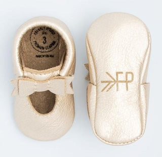 Freshly Picked Platinum Ballet Flat Bow Soft Sole Moccasins, Freshly Picked, Bow Moc, Bow Moccasins, Freshly Picked, Freshly Picked Bow Moccasins, Freshly Picked Moc, Freshly Picked Moccasins