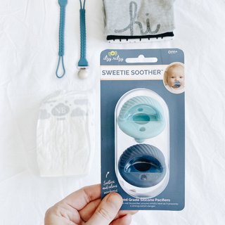Itzy Ritzy Sweetie Soother 2 Pack - Robin's Egg Blue + Navy Cable, Itzy Ritzy, cf-type-pacifier, cf-vendor-itzy-ritzy, Itzy Ritzy, Itzy Ritzy Pacifier, Itzy Ritzy Robin's Egg Blue + Navy Cabl