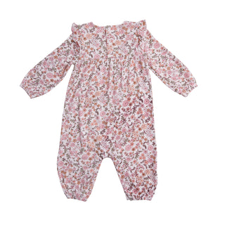 Angel Dear Vintage Calico Pink Ruffle Sleeve Romper, Angel Dear, Angel Dear, Angel Dear Fall 2021, Angel Dear Rosebud, Angel Dear Rosebud Ruffle Sleeve Romper, Angel Dear Ruffle Romper, Angel