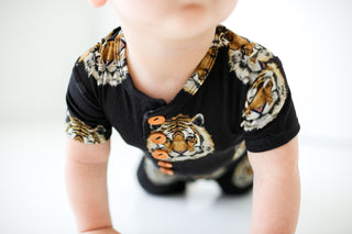 Posh Peanut Mateo S/S Henley Romper, Posh Peanut, Posh Peanut, Posh Peanut Henley, Posh Peanut Henley Button Romper with Pocket, Posh Peanut Mateo, Posh Peanut Mateo S/S Henley Romper, Posh P