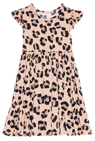 Posh Peanut Sasha Ruffled Capsleeve Twirl Dress, Posh Peanut, Dress, Leopard Dress, Leopard Twilr Dress, Leopard Twirl Dress, Posh PEanut, Posh Peanut Ruffled Capsleeve Twirl Dress, Posh Pean