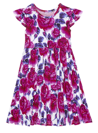 Posh Peanut Violet S/S Ruffled Capsleeve Twirl Dress, Posh Peanut, Dress, Posh PEanut, Posh Peanut Ruffled Capsleeve Twirl Dress, Posh Peanut S/S Ruffled Capsleeve Twirl Dress, Posh Peanut Tw