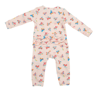 Angel Dear Roller Skates Ruffle Front Romper with Zipper, Angel Dear, angel Dear, Angel Dear Bamboo Ruffle Front Romper with Zipper, Angel Dear Fall 2020, Angel Dear Roller Skates, Angel Dear