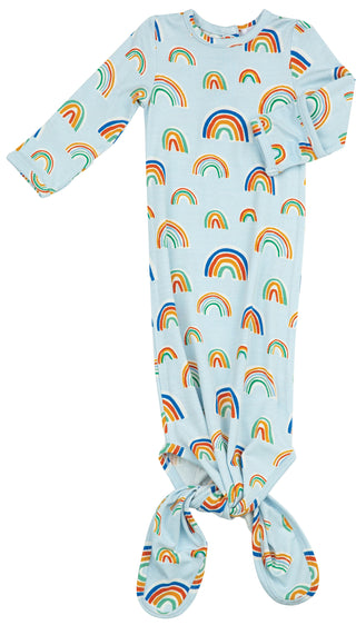 Angel Dear Blue Rainbows Knotted Gown, Angel Dear, angel Dear, Angel Dear Blue Multi Rainbows, Angel Dear Blue Multi Rainbows Knotted Gown, Angel Dear Blue Rainbows, Angel Dear Blue Rainbows