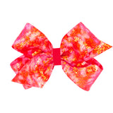 French Pink Tie Dye Ombre Print Sequin Hair Bow on Clippie, Wee Ones, Alligator Clip, Alligator Clip Hair Bow, cf-size-king, cf-type-hair-bow, cf-vendor-wee-ones, Clippie, Clippie Hair Bow, F