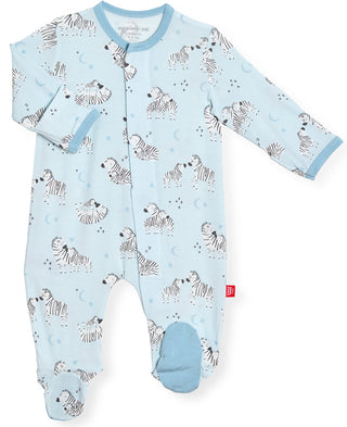 Magnetic Me Blue Little One Zebra Modal Magnetic Footie, Magnificent Baby, Blue Camo Pajama, Camo Footie, Camo Pajama, Cyber Monday, Footie, JAN23, Magentic Me, Magnetic, Magnetic Footie, Mag
