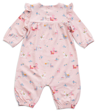Angel Dear Pink Llama Ruffle Sleeve Romper, Angel Dear, angel Dear, Angel Dear Llama, Angel Dear Pink Llama, Angel Dear Pink Llama Ruffle Sleeve Romper, Angel Dear Romper, Angel Dear Ruffle S