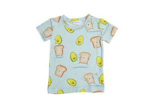 Angel Dear Avocado + Toast Blue S/S Loungewear Set, Angel Dear, Angel Dear, Angel Dear Avocado + Toast Blue, Angel Dear Loungewear Set, Angel Dear Pajama Set, Angel Dear Pajamas, Angel dear S
