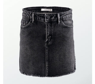 Tractr Lisa Grey Basic Mini Skirt (7-14), Tractr, cf-size-10, cf-type-skirt, cf-vendor-tractr, CM22, Denim, Denim Skirt, Grey Denim Skirt, Grey Mini Skirt, Jean Skirt, Skirt, Tractr, Tractr (