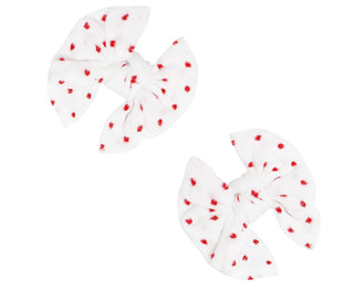 Baby Bling White w/Red Shabby Dot DEB Clip Set, Baby Bling, Baby Baby Bling Headbands, Baby Bling, Baby Bling Clippie, Baby bling Clips, Baby Bling Headband, Baby Bling Headbands, Baby Bling