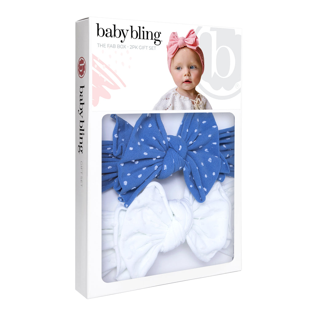 Baby Bling SHAB 2PK Box Set Denim Dot White Dot