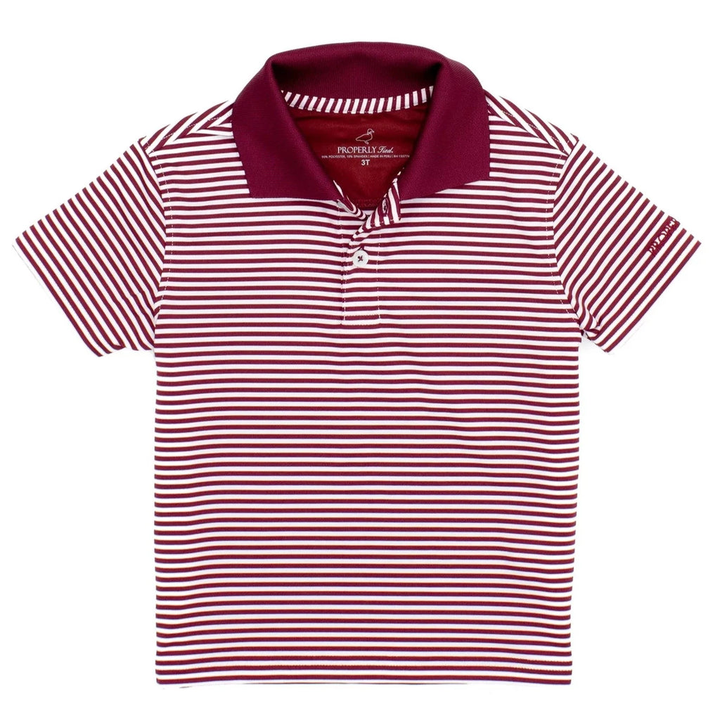 Properly Tied Boys Jackson Polo Shirt - Coral Stripes