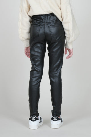 Mini Molly Black Shimmer Slim Fit Pant, Molly Bracken, Leather Pants, Mini Molly, Mini Molly Black Slim Fit Pant, Mini Molly Black Slim Fit Pants, Mini Molly Pants, Molly Braken, Bottoms - Ba