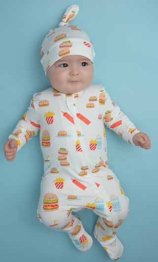Angel Dear Burger Joint Bamboo Footie with Zipper, Angel Dear, angel Dear, Angel Dear Bamboo Footie, Angel Dear Burger Joint, Angel Dear Burger Joint Bamboo Footie with Zipper, Angel Dear Fal