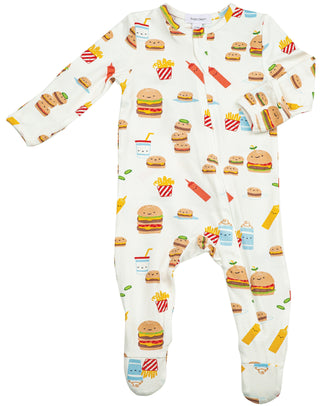 Angel Dear Burger Joint Bamboo Footie with Zipper, Angel Dear, angel Dear, Angel Dear Bamboo Footie, Angel Dear Burger Joint, Angel Dear Burger Joint Bamboo Footie with Zipper, Angel Dear Fal