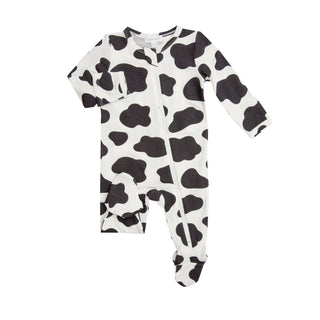 Angel Dear Cow Print Footie with Zipper, Angel Dear, angel Dear, Angel Dear Bamboo Footie, Angel Dear Cow Print, Angel Dear Fall 2021, Angel Dear Footie with Zipper, Bamboo Footie, CM22, Foot