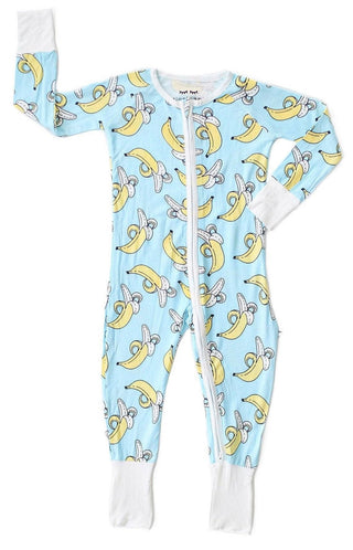 Little Sleepies Blue Banana Convertible Romper/Sleeper, Little Sleepies, Bamboo Pajamas, CM22, Coverall, Footie, Little Sleepies, Little Sleepies Bamboo, Little Sleepies Banana, Little Sleepi