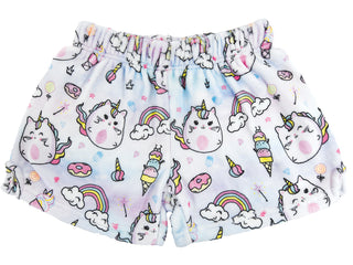 Iscream Caticorn Plush Shorts, Iscream, Cat unicorn, Caticorn Plush Shorts, Fleece Shorts, Gifts for Tween, Girls Sleep Shorts, iscream, Iscream Caticorn, Iscream Caticorn Plush Shorts, iscre
