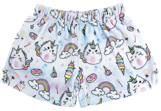 Iscream Caticorn Plush Shorts, Iscream, Cat unicorn, Caticorn Plush Shorts, Fleece Shorts, Gifts for Tween, Girls Sleep Shorts, iscream, Iscream Caticorn, Iscream Caticorn Plush Shorts, iscre