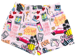 Iscream VSCO Plush Shorts, Iscream, Fleece Shorts, Gifts for Tween, Girls Sleep Shorts, iscream, Iscream Plush Shorts, iscream shorts, Iscream VSCO, Iscream VSCO Girl Plush Shorts, Iscream VS