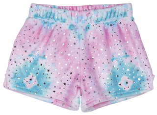 Iscream Silver Star Tie Dye Plush Shorts, Iscream, Fleece Shorts, Gifts for Tween, Girls Sleep Shorts, iscream, iscream shorts, Iscream Silver Star Tie Dye, Iscream Silver Star Tie Dye Plush