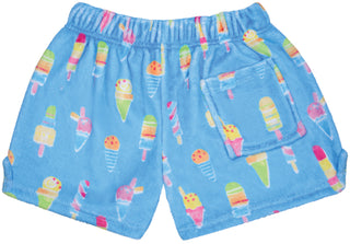Iscream Sundae Funday Plush Shorts, Iscream, Corgi, EB Girls, Fleece Shorts, Gifts for Tween, Girls Sleep Shorts, Ice Cream, Ice cream Shorts, iscream, iscream shorts, Iscream Sundae Funday,